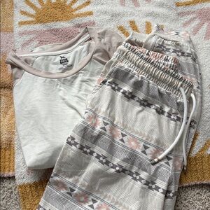 Eddie Bauer Pink and Gray Pajamas Size S